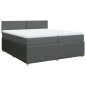 vidaXL Boxspringbett mit Matratze Dunkelgrau 200x200 cm Stoff vidaXL Boxspringbett mit Matratze Dunkelgrau 200x200 cm Stoff