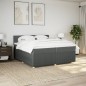 vidaXL Boxspringbett mit Matratze Dunkelgrau 200x200 cm Stoff vidaXL Boxspringbett mit Matratze Dunkelgrau 200x200 cm Stoff