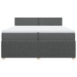 vidaXL Boxspringbett mit Matratze Dunkelgrau 200x200 cm Stoff vidaXL Boxspringbett mit Matratze Dunkelgrau 200x200 cm Stoff
