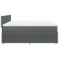 vidaXL Boxspringbett mit Matratze Dunkelgrau 200x200 cm Stoff vidaXL Boxspringbett mit Matratze Dunkelgrau 200x200 cm Stoff