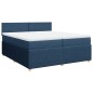 vidaXL Boxspringbett mit Matratze Blau 200x200 cm Stoff vidaXL Boxspringbett mit Matratze Blau 200x200 cm Stoff