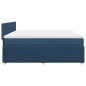 vidaXL Boxspringbett mit Matratze Blau 200x200 cm Stoff vidaXL Boxspringbett mit Matratze Blau 200x200 cm Stoff