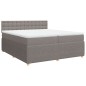 vidaXL Boxspringbett mit Matratze Taupe 200x200 cm Stoff vidaXL Boxspringbett mit Matratze Taupe 200x200 cm Stoff