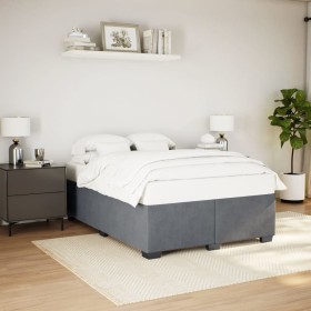 vidaXL Bettgestell Dunkelgrau 140x200 cm Samt