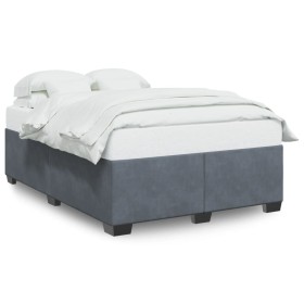 vidaXL Bettgestell Dunkelgrau 140x200 cm Samt