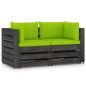 vidaXL 2-Sitzer Outdoor-Sofa mit Kissen Grau Imprägniertes Kiefernholz vidaXL 2-Sitzer Outdoor-Sofa mit Kissen Grau Imprägniertes Kiefernholz