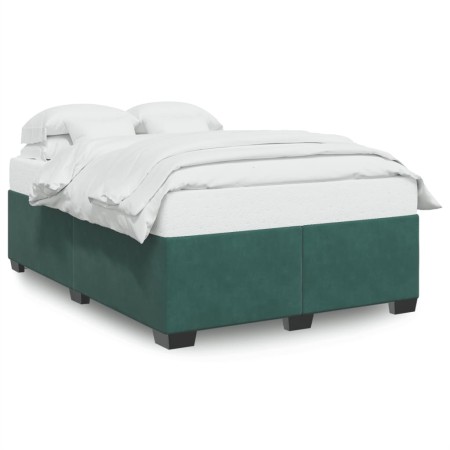 vidaXL Bettgestell ohne Matratze Dunkelgrün 160x200 cm Samt