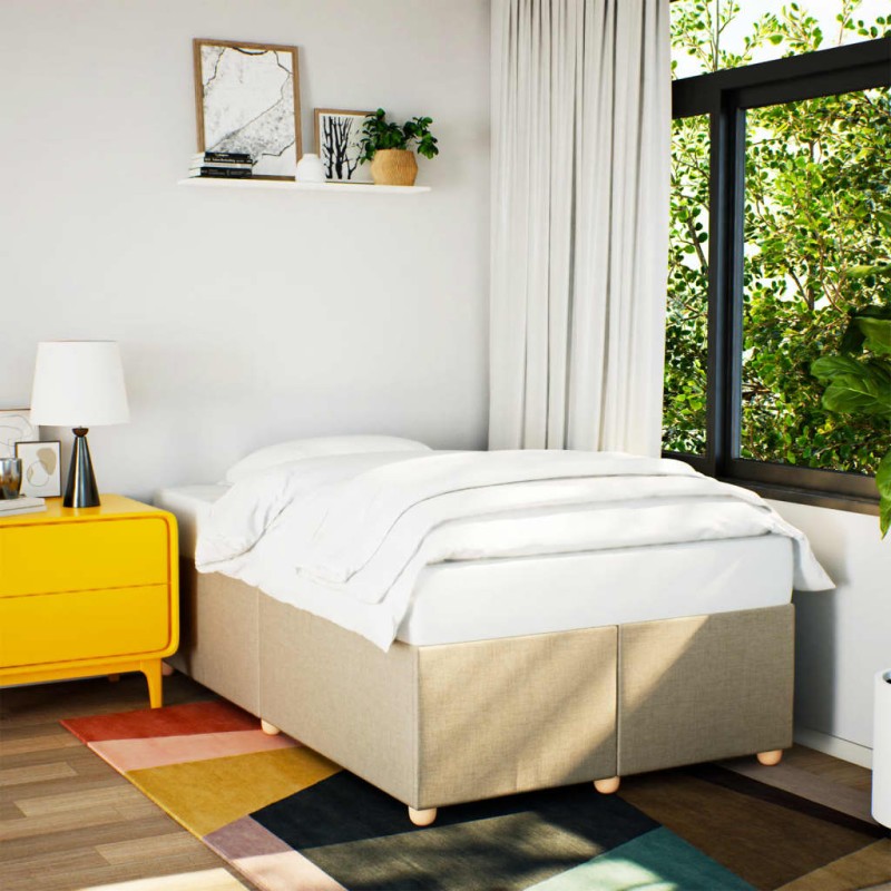 vidaXL Bettgestell Creme 120x190 cm Stoff vidaXL Bettgestell Creme 120x190 cm Stoff