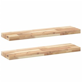 vidaXL Schweberegale 2 Stk. 80x20x4 cm Massivholz Akazie Unbehandelt