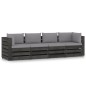 4-Sitzer Outdoor-Sofa mit Kissen Grau Imprägniertes Holz 4-Sitzer Outdoor-Sofa mit Kissen Grau Imprägniertes Holz