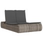 vidaXL Doppel-Sonnenliege mit Kissen Grau Poly Rattan vidaXL Doppel-Sonnenliege mit Kissen Grau Poly Rattan