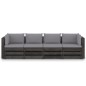 4-Sitzer Outdoor-Sofa mit Kissen Grau Imprägniertes Holz 4-Sitzer Outdoor-Sofa mit Kissen Grau Imprägniertes Holz