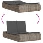 vidaXL Doppel-Sonnenliege mit Kissen Grau Poly Rattan vidaXL Doppel-Sonnenliege mit Kissen Grau Poly Rattan