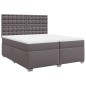 vidaXL Boxspringbett mit Matratze Grau 200x200 cm Kunstleder vidaXL Boxspringbett mit Matratze Grau 200x200 cm Kunstleder
