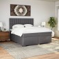 vidaXL Boxspringbett mit Matratze Grau 200x200 cm Kunstleder vidaXL Boxspringbett mit Matratze Grau 200x200 cm Kunstleder