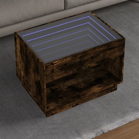 vidaXL Couchtisch mit Infinity-LED Räuchereiche 70x50x50 cm
