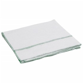 vidaXL Bodentücher 10 Stk. Weiß mit Grünen Gestreift 50x60 cm