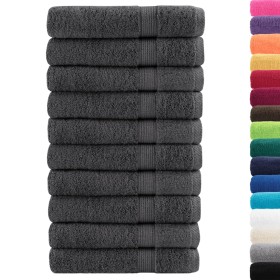 vidaXL Premium-Saunatücher SOLUND 10 Stk Anthrazit 80x200 cm 600 g/m²