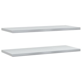 vidaXL Wandregale 2 Stk. 100x40x3 cm Silbern Edelstahl