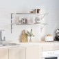 vidaXL Wandregale 2 Stk. 100x40x3 cm Silbern Edelstahl vidaXL Wandregale 2 Stk. 100x40x3 cm Silbern Edelstahl