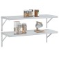 vidaXL Wandregale 2 Stk. 100x40x3 cm Silbern Edelstahl vidaXL Wandregale 2 Stk. 100x40x3 cm Silbern Edelstahl