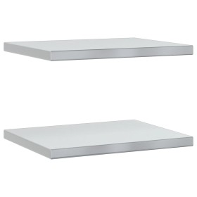 vidaXL Wandregale 2 Stk. 50x40x3 cm Silbern Edelstahl