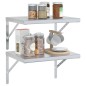 vidaXL Wandregale 2 Stk. 50x40x3 cm Silbern Edelstahl vidaXL Wandregale 2 Stk. 50x40x3 cm Silbern Edelstahl