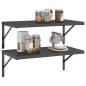 vidaXL Wandregale 2 Stk. 75x40x3 cm Schwarz Edelstahl vidaXL Wandregale 2 Stk. 75x40x3 cm Schwarz Edelstahl