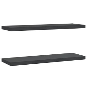 vidaXL Wandregale 2 Stk. 75x23,5x3 cm Schwarz Edelstahl