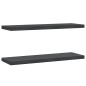 vidaXL Wandregale 2 Stk. 75x23,5x3 cm Schwarz Edelstahl vidaXL Wandregale 2 Stk. 75x23,5x3 cm Schwarz Edelstahl