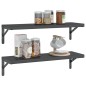 vidaXL Wandregale 2 Stk. 75x23,5x3 cm Schwarz Edelstahl vidaXL Wandregale 2 Stk. 75x23,5x3 cm Schwarz Edelstahl