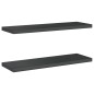 vidaXL Wandregale 2 Stk. 75x23,5x3 cm Schwarz Edelstahl vidaXL Wandregale 2 Stk. 75x23,5x3 cm Schwarz Edelstahl