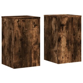 vidaXL Pflanzenständer 2 Stk. Räuchereiche 30x30x50 cm Holzwerkstoff