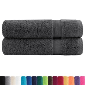 vidaXL Premium-Badetücher SOLUND 2 Stk. Anthrazit 100x150 cm 600 g/m²