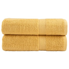 vidaXL Premium-Handtücher SOLUND 2 Stk. Gold 50x100 cm 600 g/m²
