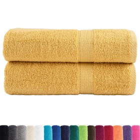 vidaXL Premium-Handtücher SOLUND 2 Stk. Gold 50x100 cm 600 g/m²