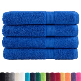 vidaXL Premium-Handtücher SOLUND 4 Stk. Blau 100x200 cm 600 g/m²