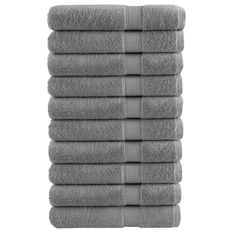 vidaXL Premium-Handtücher SOLUND 10 Stk. Grau 100x200 cm 600 g/m² vidaXL Premium-Handtücher SOLUND 10 Stk. Grau 100x200 cm 600 g/m²