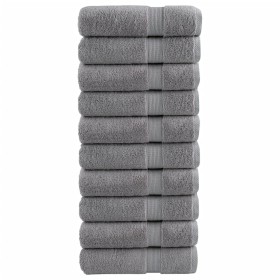 vidaXL Premium-Duschtücher SOLUND 10 Stk. Grau 70x140 cm 600 g/m²