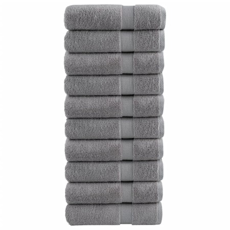 vidaXL Premium-Duschtücher SOLUND 10 Stk. Grau 70x140 cm 600 g/m²