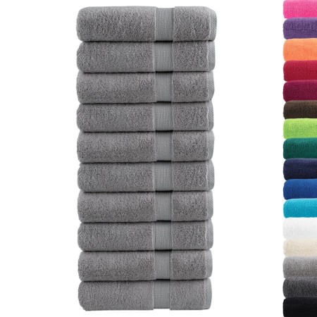 vidaXL Premium-Duschtücher SOLUND 10 Stk. Grau 70x140 cm 600 g/m²