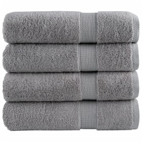 vidaXL Premium-Badetücher SOLUND 4 Stk. Grau 100x150 cm 600 g/m²
