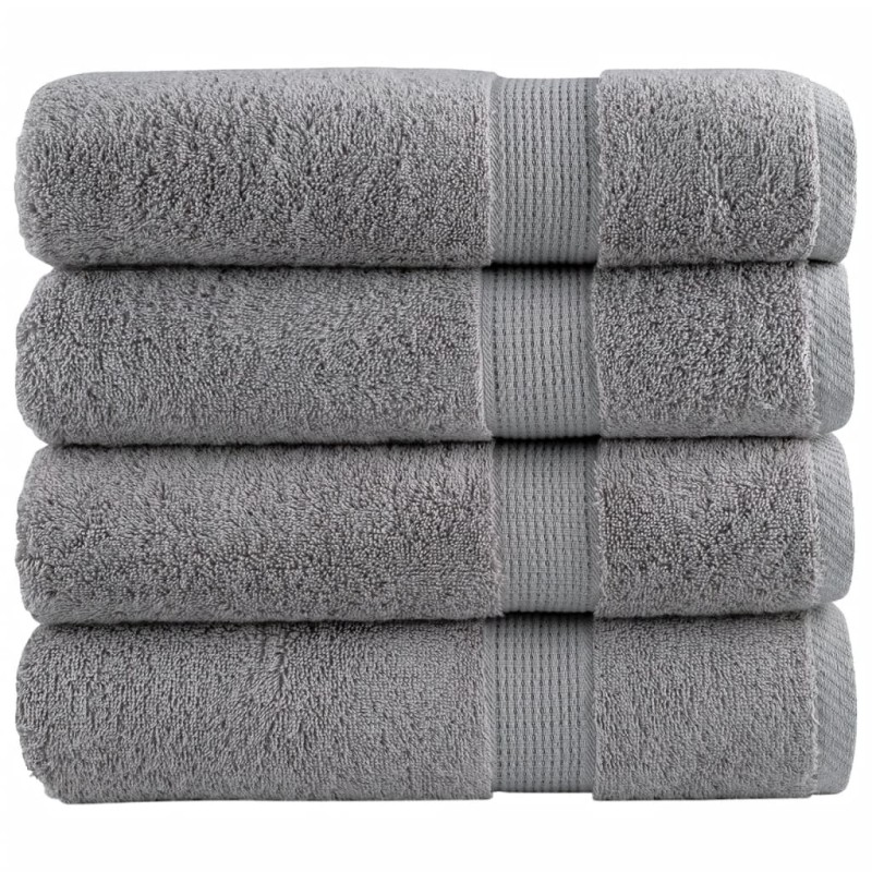 vidaXL Premium-Badetücher SOLUND 4 Stk. Grau 100x150 cm 600 g/m² vidaXL Premium-Badetücher SOLUND 4 Stk. Grau 100x150 cm 600 g/m²