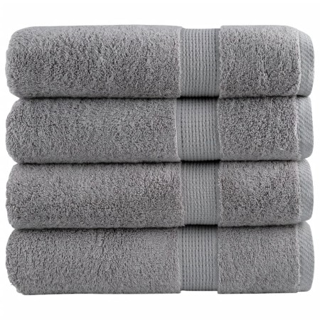 vidaXL Premium-Badetücher SOLUND 4 Stk. Grau 100x150 cm 600 g/m²