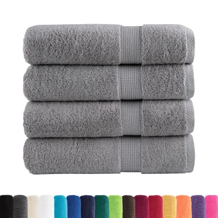 vidaXL Premium-Badetücher SOLUND 4 Stk. Grau 100x150 cm 600 g/m²