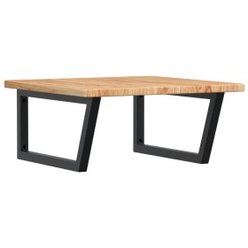 vidaXL Waschtischplatte mit Halterung Stahl und Massivholz Eiche