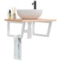 vidaXL Waschbeckenregal Wandmontage Stahl und Massivholz Buche vidaXL Waschbeckenregal Wandmontage Stahl und Massivholz Buche