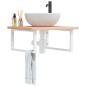vidaXL Waschbeckenregal Wandmontage Stahl und Massivholz Buche vidaXL Waschbeckenregal Wandmontage Stahl und Massivholz Buche