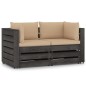 vidaXL 2-Sitzer Outdoor-Sofa mit Kissen Grau Imprägniertes Kiefernholz vidaXL 2-Sitzer Outdoor-Sofa mit Kissen Grau Imprägniertes Kiefernholz