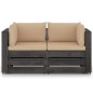 vidaXL 2-Sitzer Outdoor-Sofa mit Kissen Grau Imprägniertes Kiefernholz vidaXL 2-Sitzer Outdoor-Sofa mit Kissen Grau Imprägniertes Kiefernholz